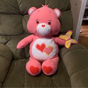 Huge Rare Vintage Love- A lot Bear Holding Butterfly